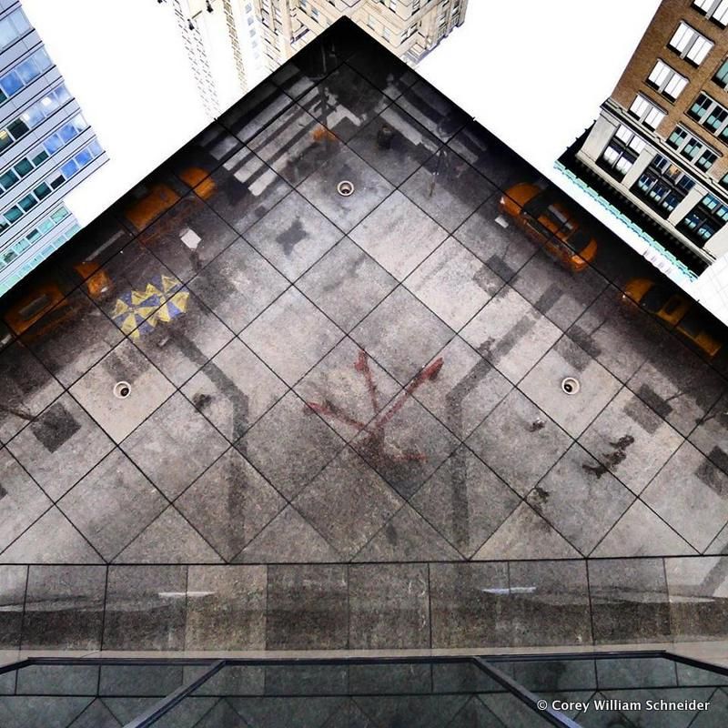 Accidental Reflective Art Piece at the Art-Filled IBM Building in