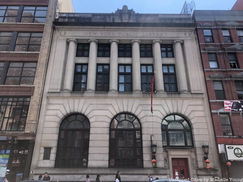 The Carnegie Library on East Broadway in New York City.