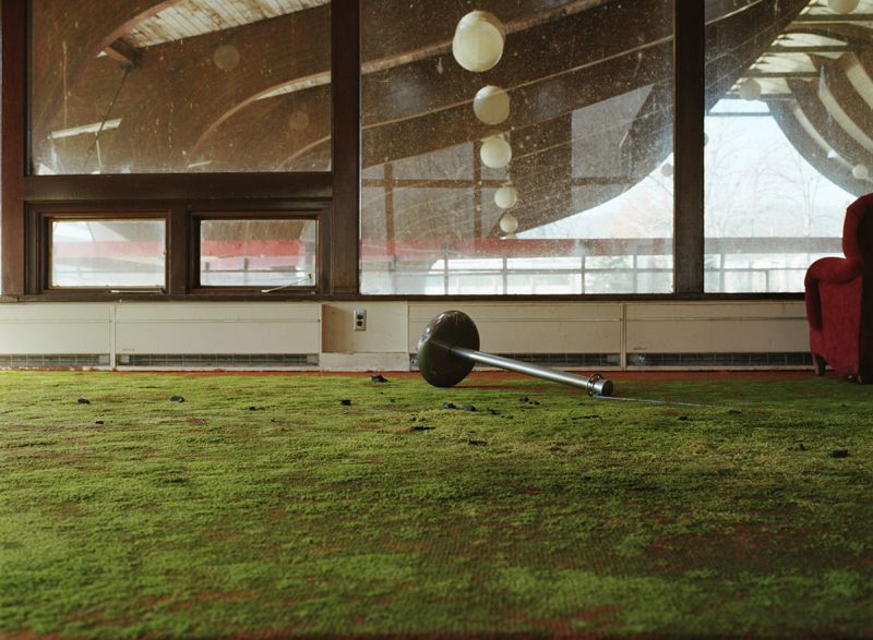 Moos grows on the ground of the Nevele Grand Hotel in the Borscht Belt