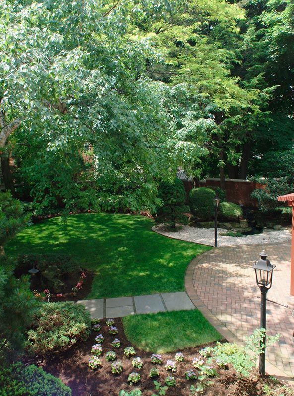 The Japanese-style backyard of the house. Image from the Louis Armstrong Museum courtesy of Shore Fire Media.