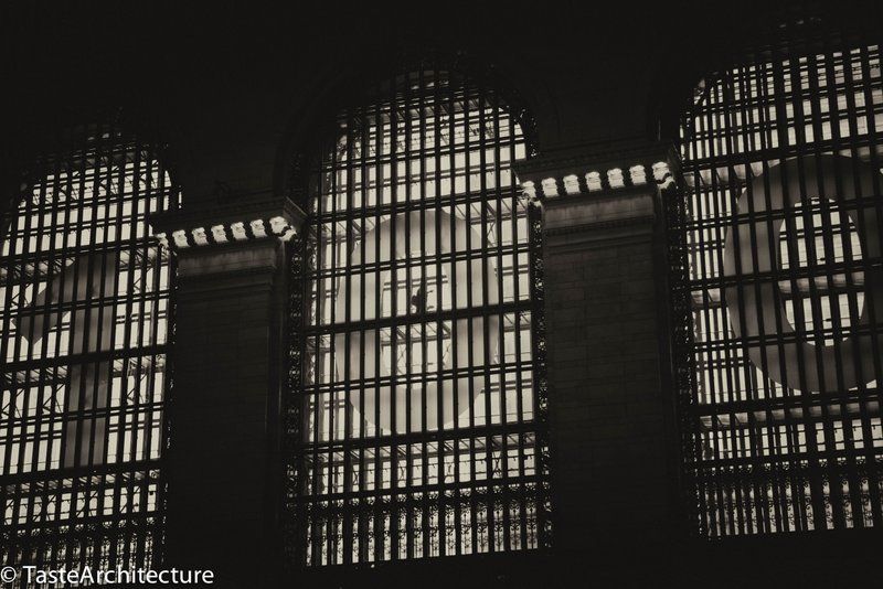 Large arched windows in the main concourse of Grand Central Terminal