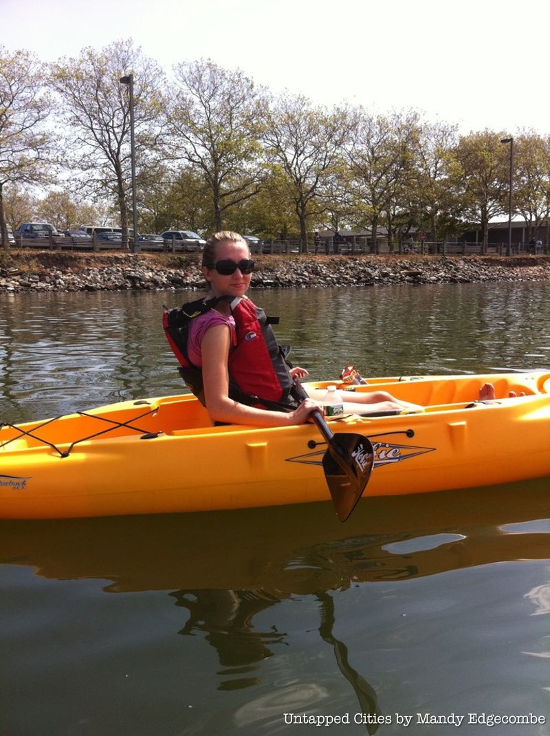 Kayaker in a yellow kayak