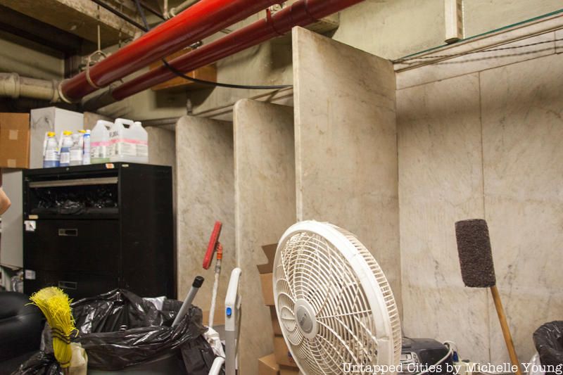 Remnants of bathroom stalls