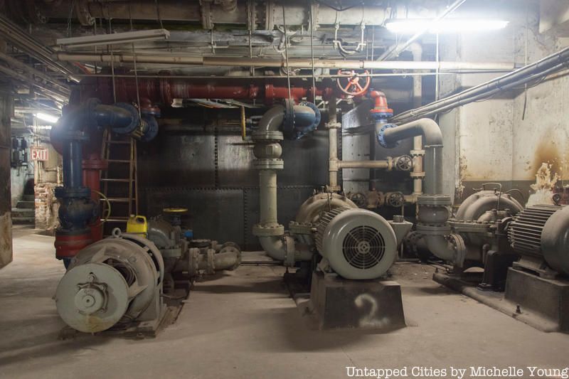 Part of the water hydraulic system that once powered the elevators