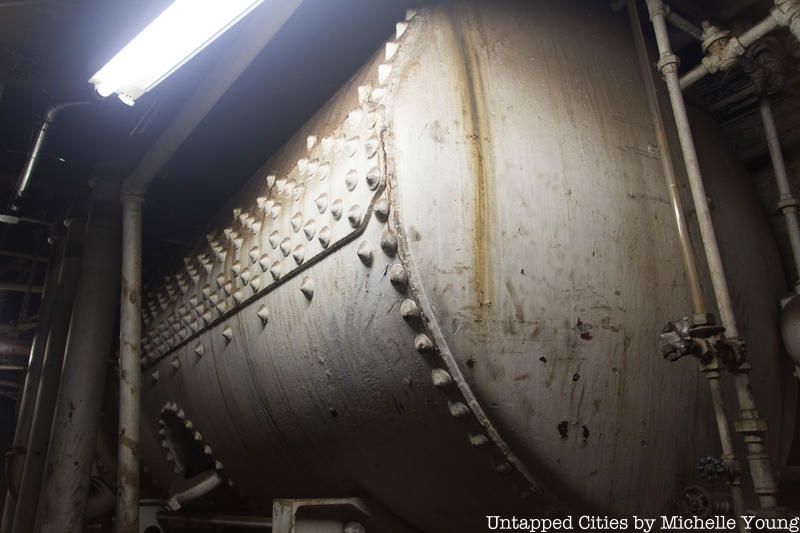 Part of the water hydraulic system that once powered the elevators