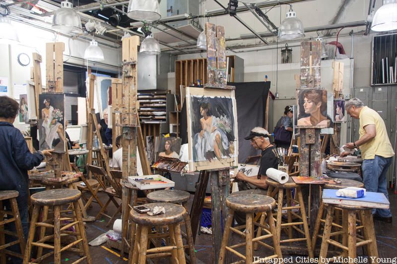 Students paint on aisles