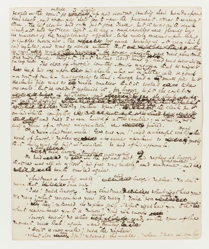Handwritten manuscript of A Christmas Carol by Charles Dickens