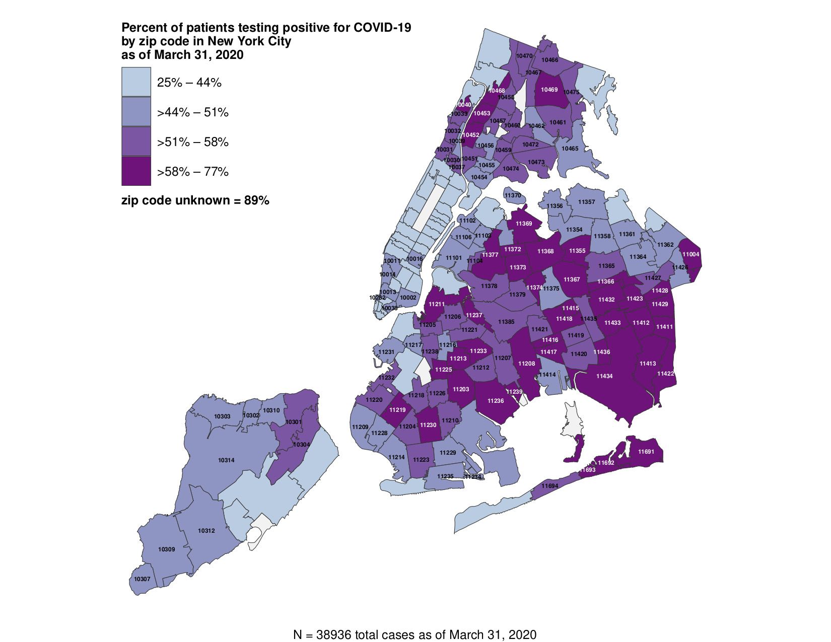 Dept of Health map coronavirus case percentages