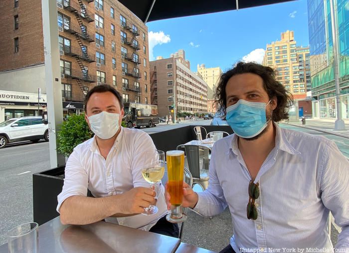 People having drinks at Cafeteria in Chelsea