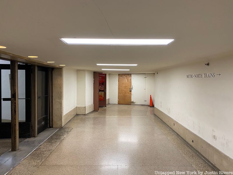 Boarded up entrance to Roosevelt Hotel tunnel