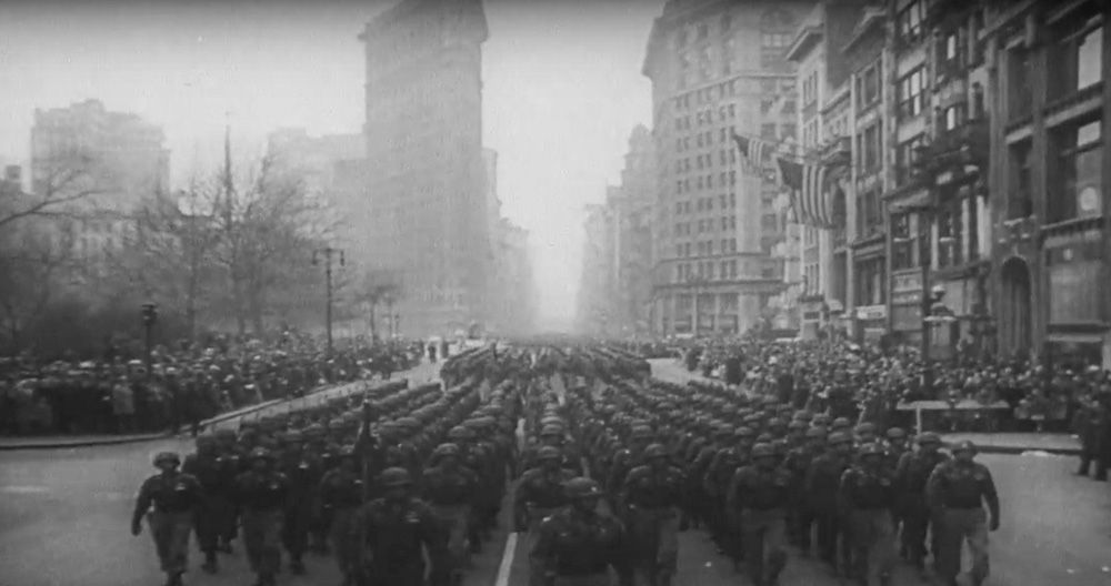 World War II Victory Parade at Flatiron Building and Madison Square