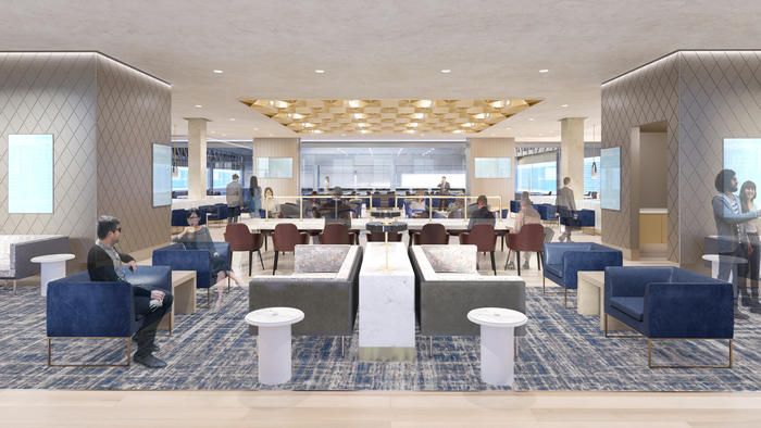 Amtrak's Metropolitan Lounge in the new Moynihan Train Hall