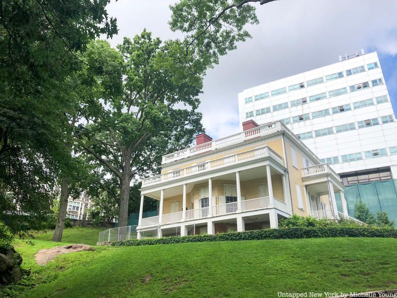 Hamilton Grange with City College buildings rising in the background.