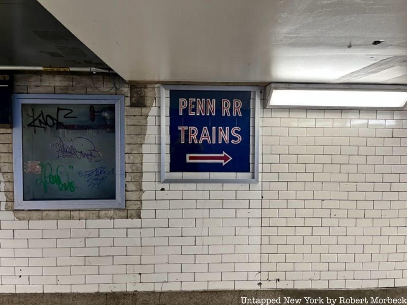 IRT sign protected by glass
