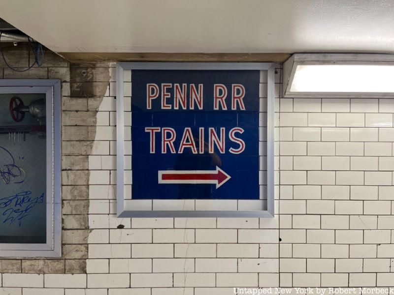 IRT sign reading Penn RR Trains