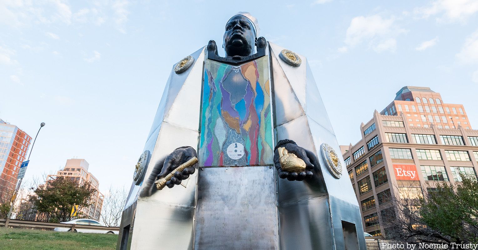 Biggie Smalls sculpture in Brooklyn