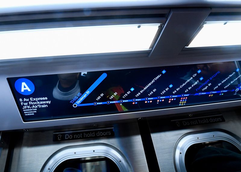 Digital signage on new subway cars