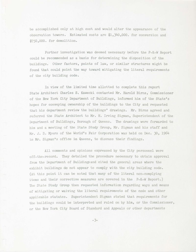 Report on the Towers at the New York State Pavilion