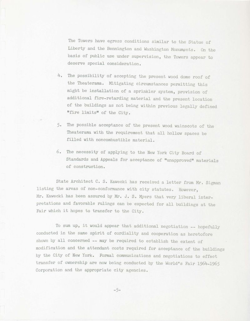 Report on the Towers at the New York State Pavilion