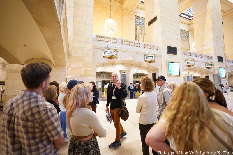 A group of tourgoers at an Untapped New York Event at Grand Central Terminal