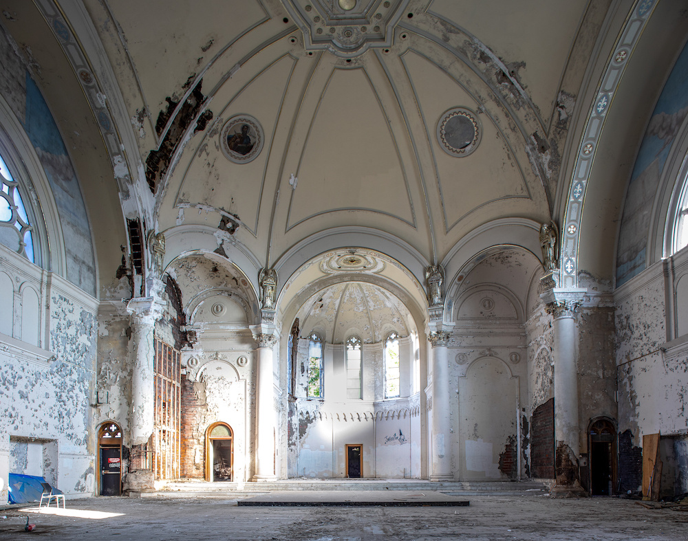 Abandoned church interior