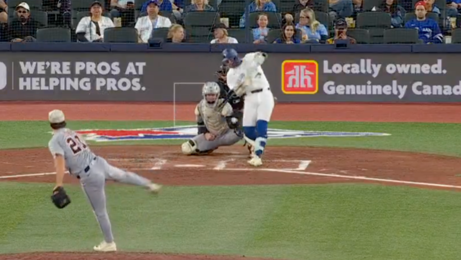 Jackson Jobe delivers a 97 mph sinker with 19 inches of horizontal movement, striking out Bo Bichette.