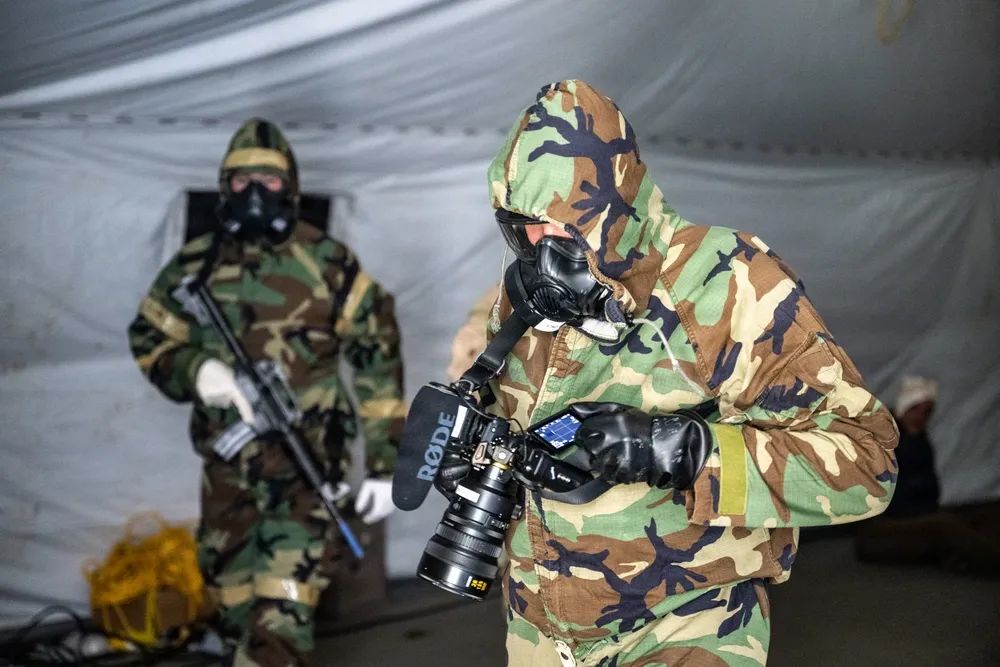 US Air Force public affairs airmen conduct medical, CBRN training during Scorpion Lens 26