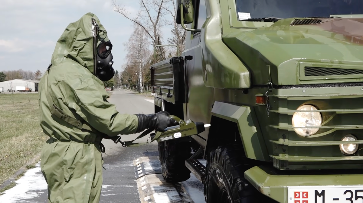 1980s Graseby Dynamics CAM spotted in Serbian Armed Forces CBRN training