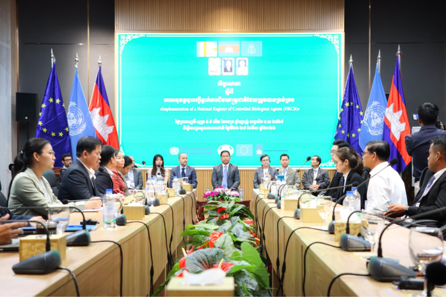 Cambodian officials take part in UNODA controlled biological agents workshop
