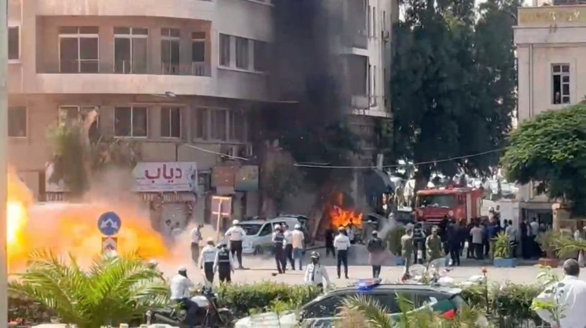 Two IEDs explode in Damascus, Syria, during French president's visit