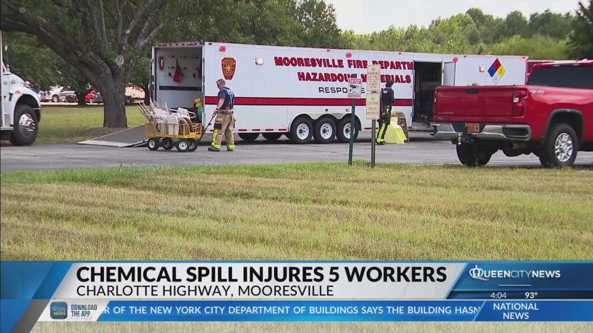 Five employees injured during toxic chemical spill in Mooresville, North Carolina