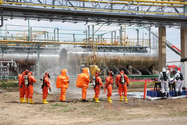 Georgian firefighters, first responders conduct CBRN exercise at chemical plant