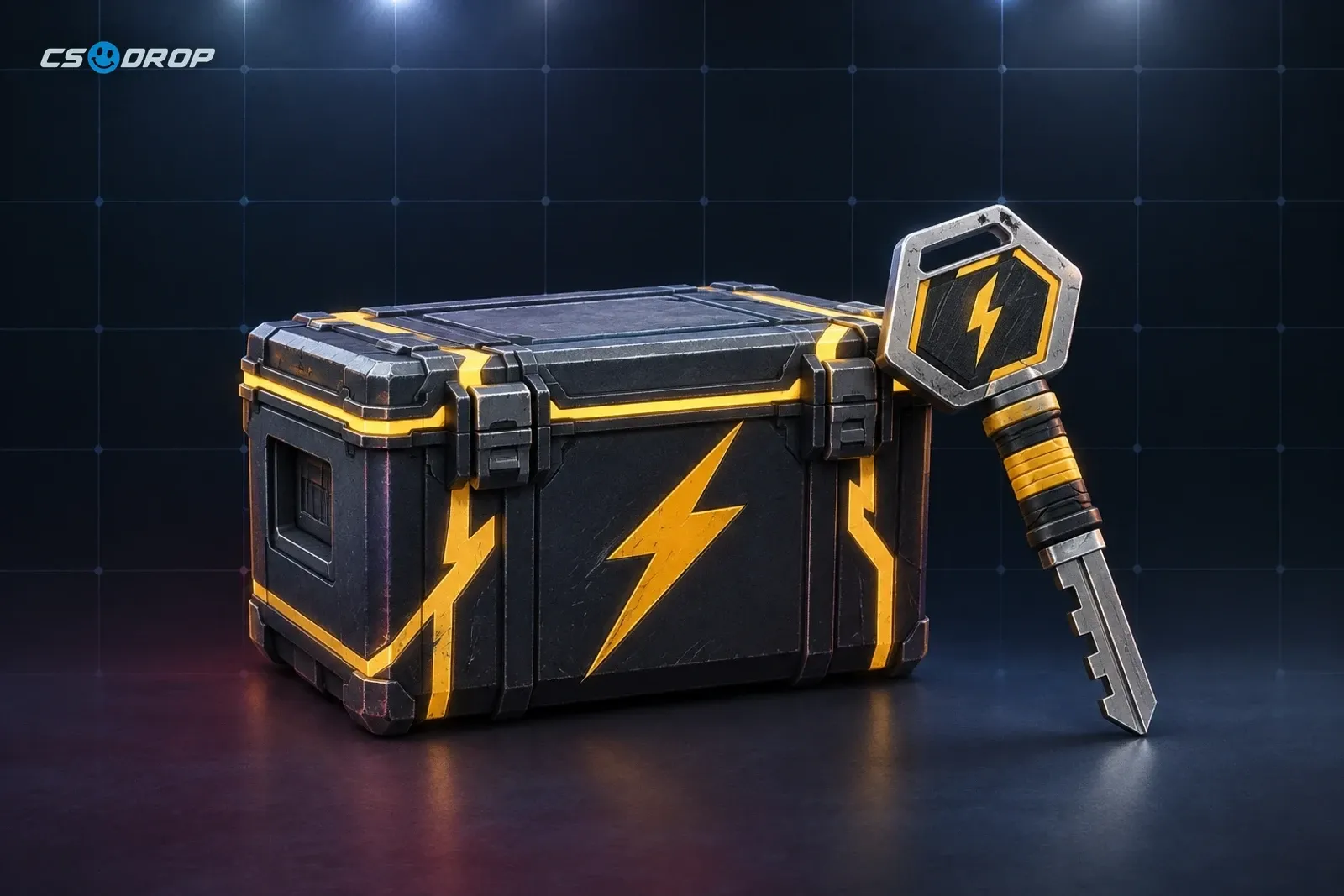 A Kilowatt Case paired with its Kilowatt Case Key, the two items needed for one CS2 case opening.