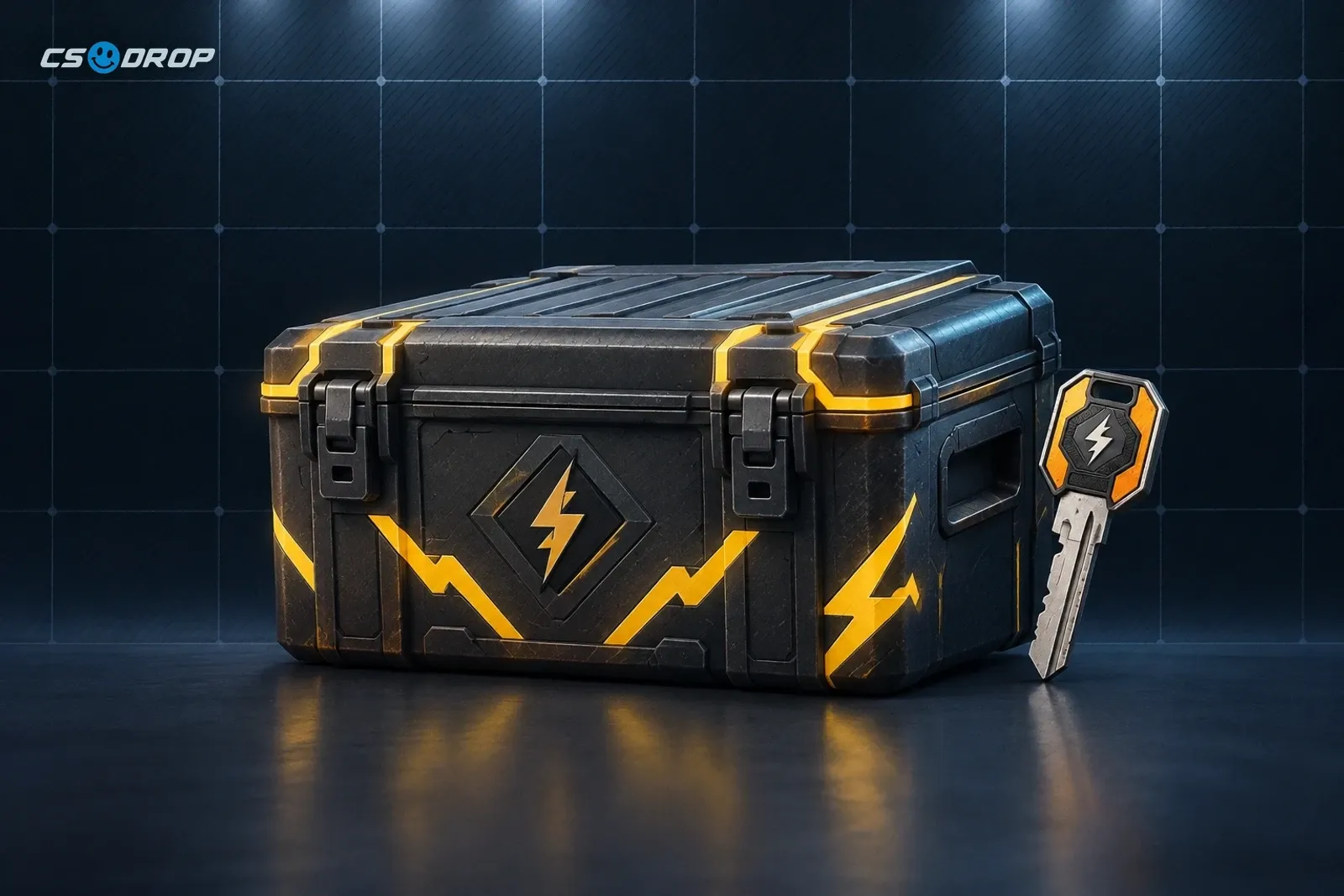 Kilowatt Case de CS2 cerrada junto a una llave de caja, los dos elementos que forman el coste de cada apertura.