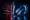 Five red Covert rifle skins fanned like cards beside a glowing portal with a floating butterfly knife and gloves, next to a glass roll wheel with a lit arc.