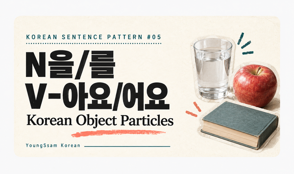[Korean Sentence Pattern #05] N을/를 V-아요/어요 (Korean Object Particles)