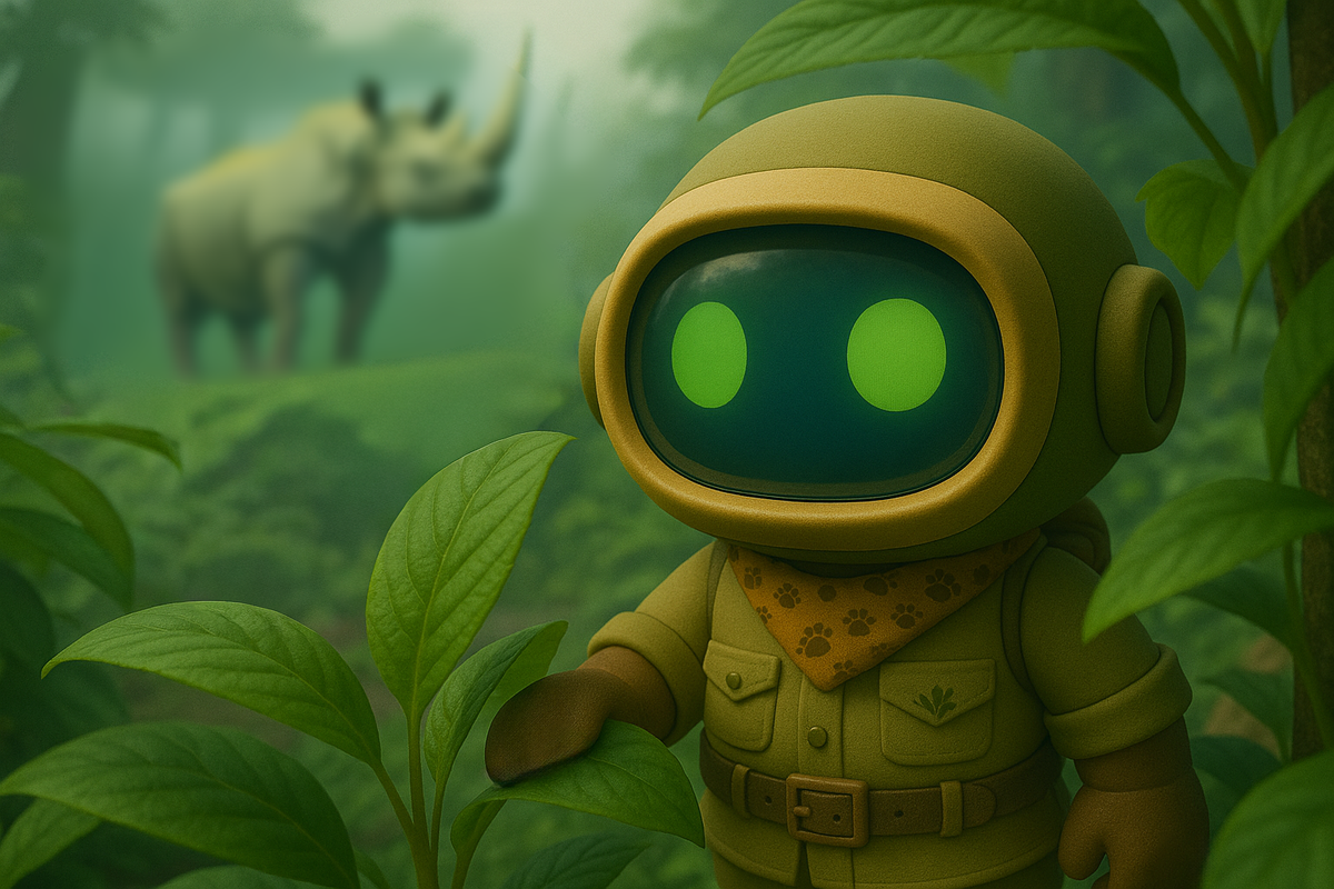 ELI the robot spots a wild rhino