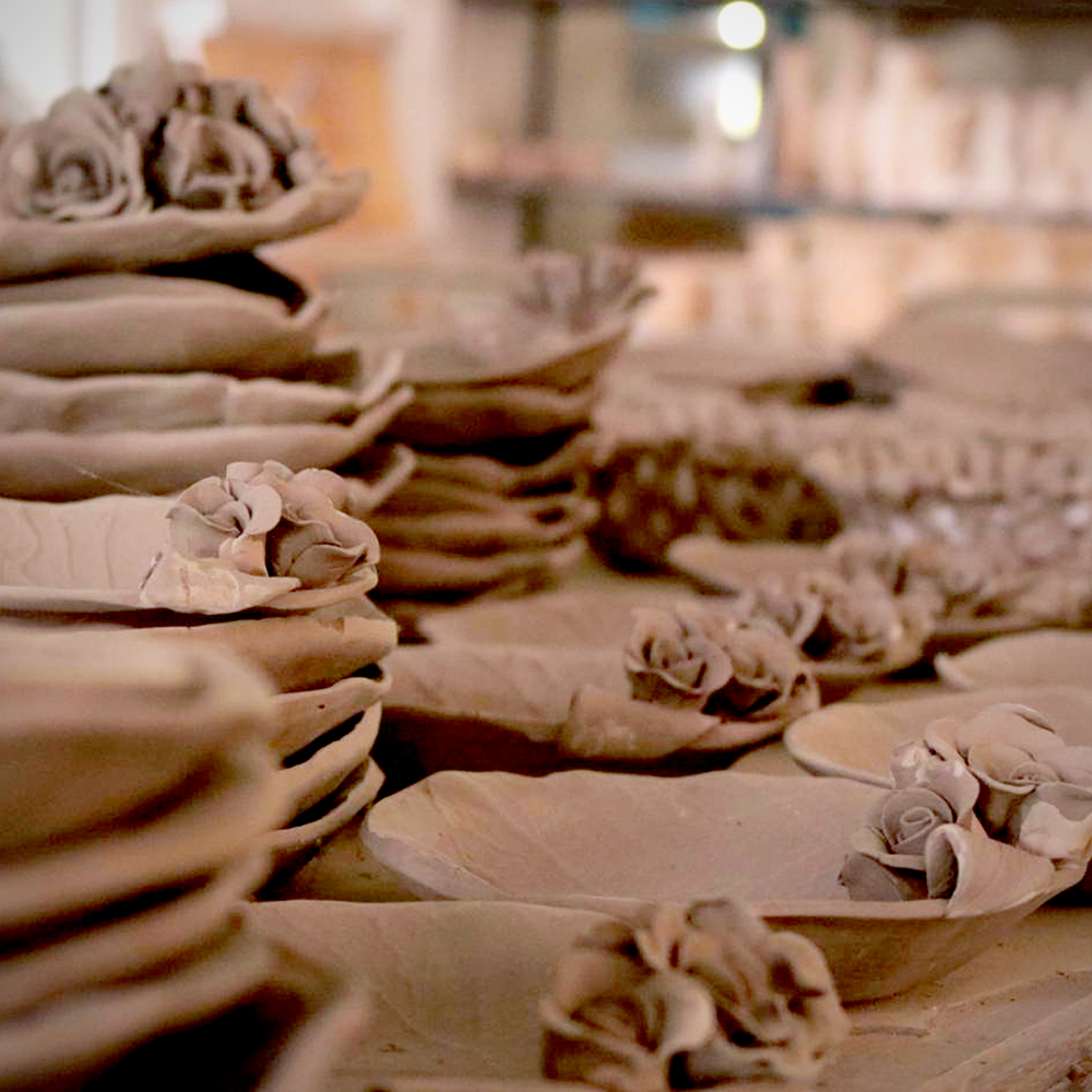 hand building with clay