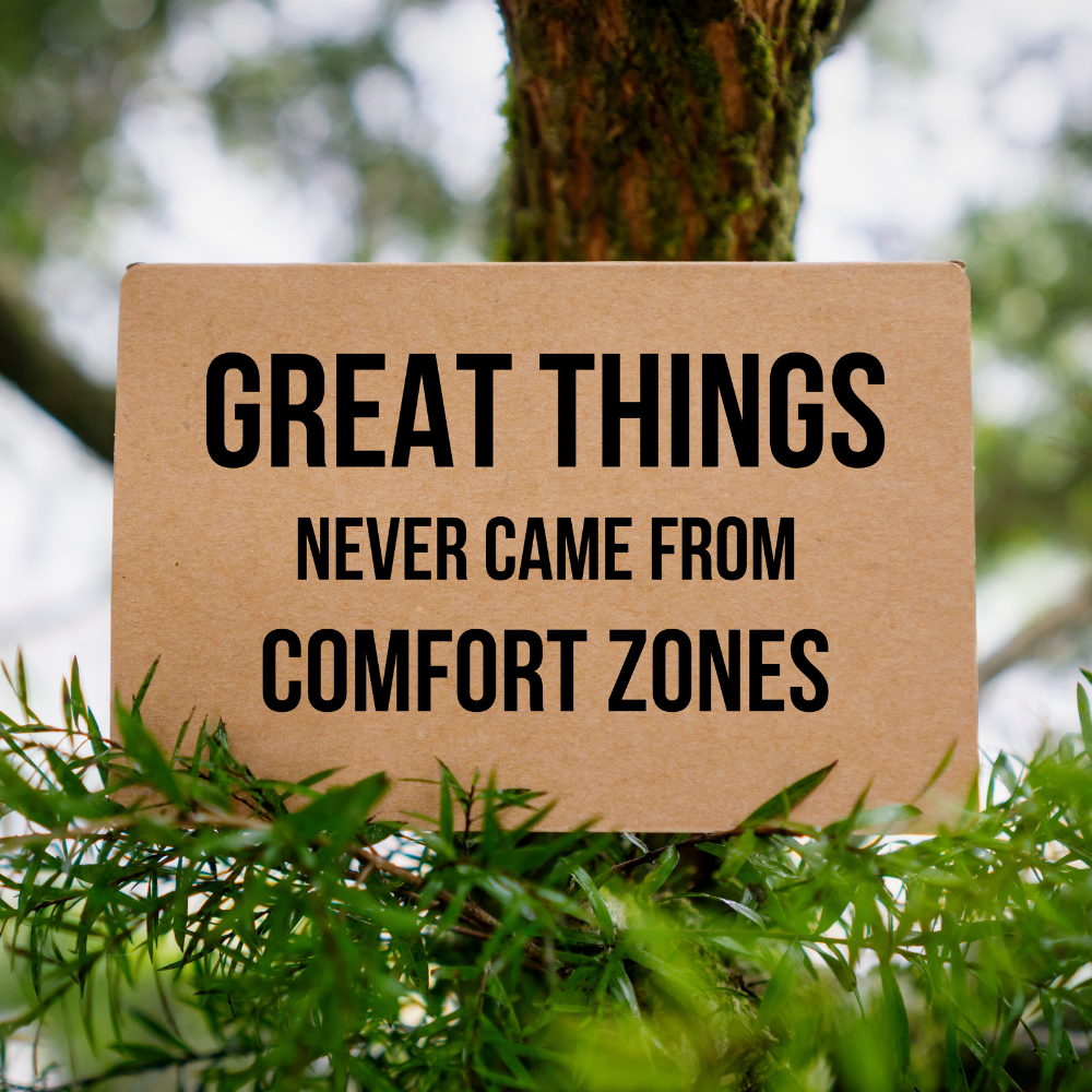 great things never came from comfort zones