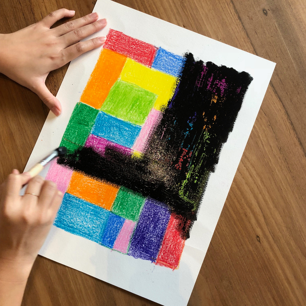 can you use acrylic paint over crayon