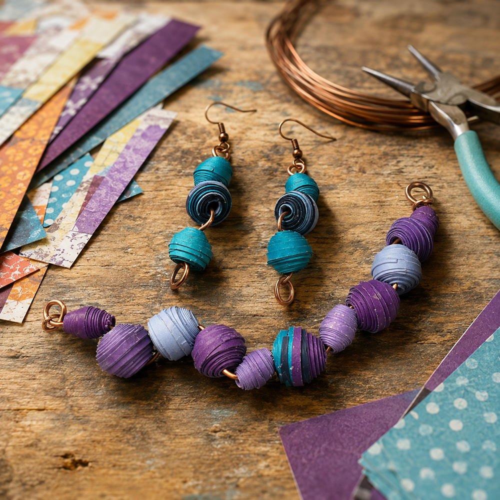 Paper Bead Earrings at Perennial