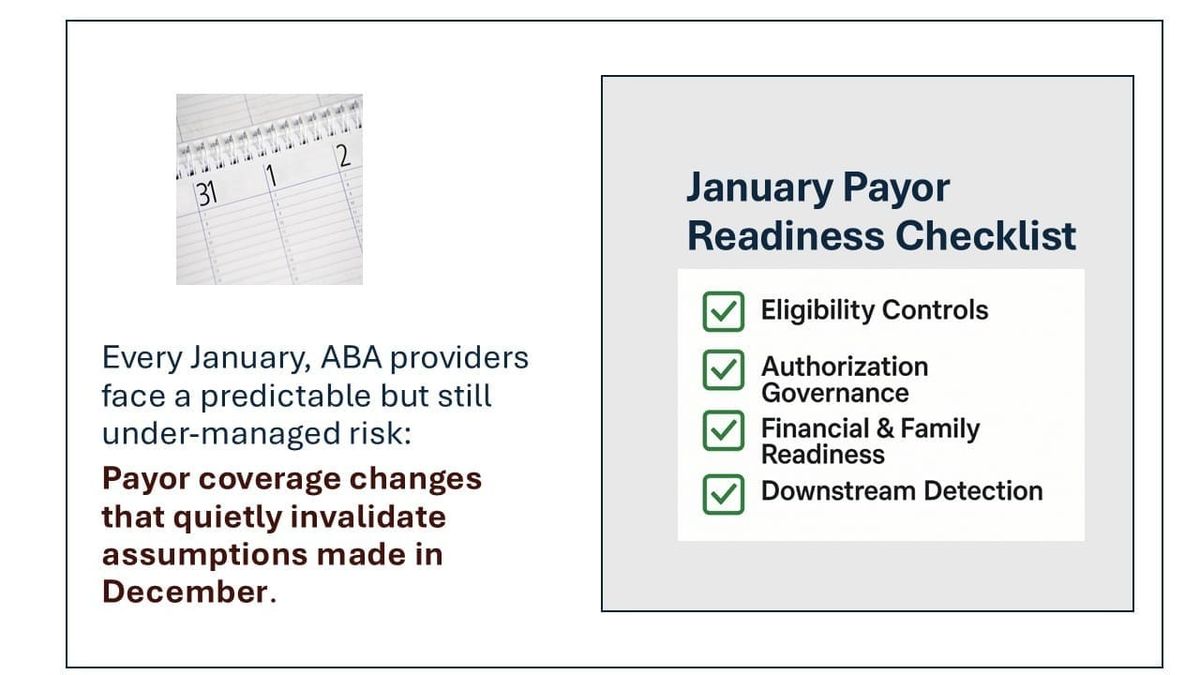January Payor Changes: A Provider Problem that is best mitigated with Process