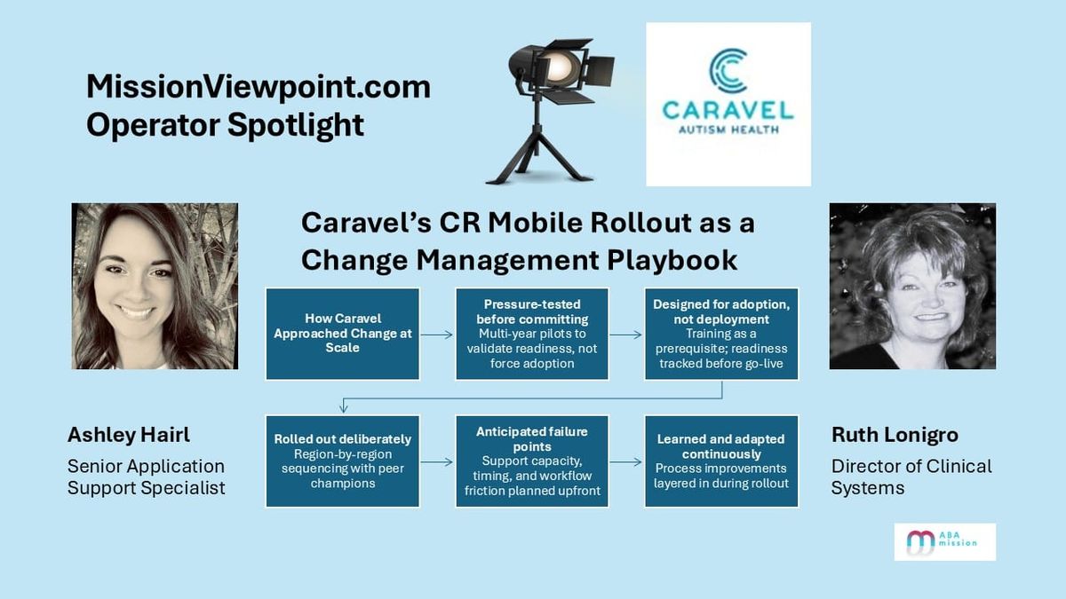 Operator Spotlight: Caravel Autism Health’s CR Mobile Rollout as a Change Management Playbook