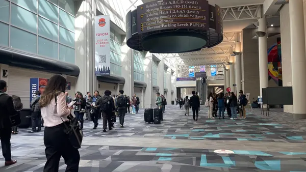 Students fill the convention floor at SHPE's National Convention in Salt Lake City, meeting corporate recruiters and mentors.