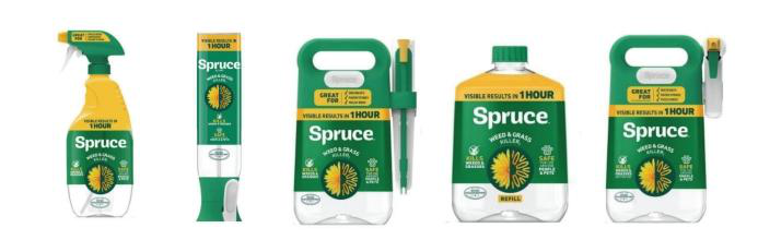 P&G’s Spruce weed-killer bottles