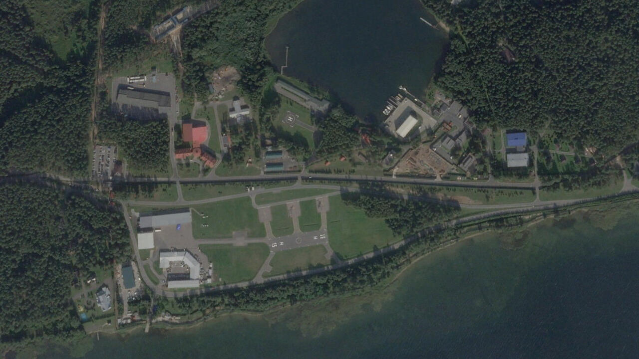Satellite image of alleged drone attack area near Putin residence