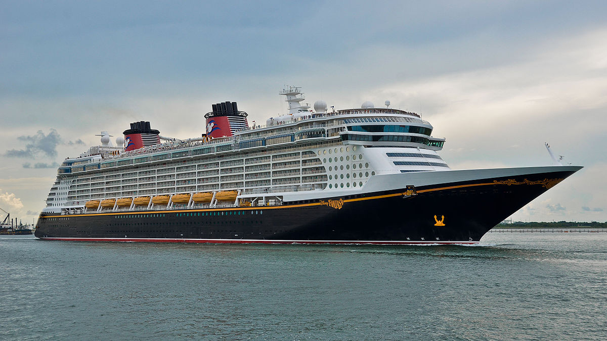 Disney Cruise Line luxury ship Disney Fantasy sailing on open water