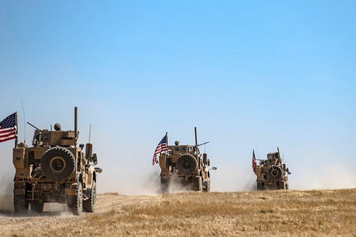 US military troops operating in northeastern Syria during withdrawal phase