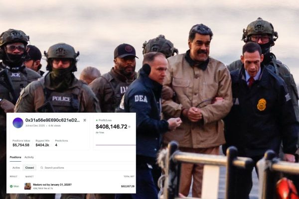 Polymarket profits surge as Nicolás Maduro is captured by U.S. agents.