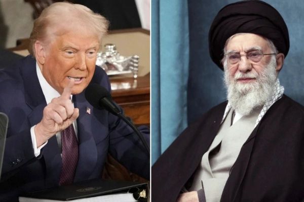 Donald Trump speaking about Iran nuclear talks during public remarks